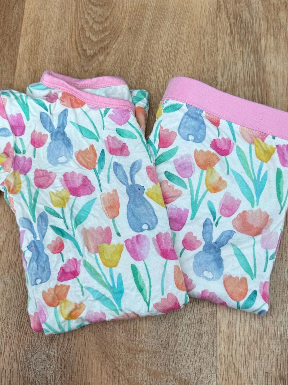 Little Sleepies Kids Bunny & Tulip Pajama Set - Pink Multicolor size 9/10
